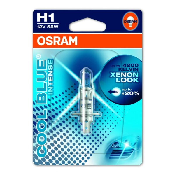 Osram COOL BLUE® INTENSE H1, Halogen 12V, Einzelblister - 64150CBI-01B