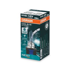 Osram COOL BLUE® INTENSE H15 NextGen. 3700K +100%, Halogen 12V, 1er Faltschachtel - 64176CBN