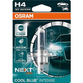 Osram COOL BLUE® INTENSE H4 NextGen. 5000K +100%, Halogen 12V, 1er Blister - 64193CBN-01B