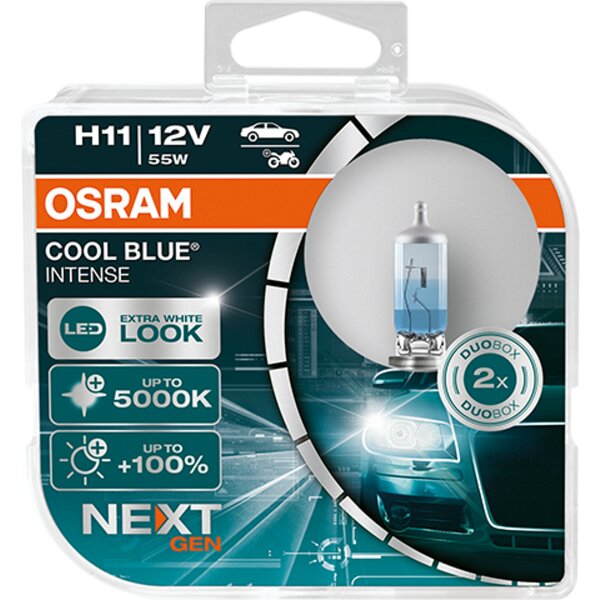 Osram COOL BLUE® INTENSE H11 NextGeneration 5000K +100%, Halogen 12V, DUOBOX - 64211CBN-HCB