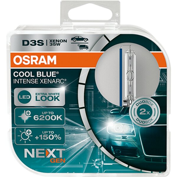 Osram COOL BLUE® INTENSE D3S NextGen. 6200K +150%, Xenon 12V+24V, DUOBOX - 66340CBN