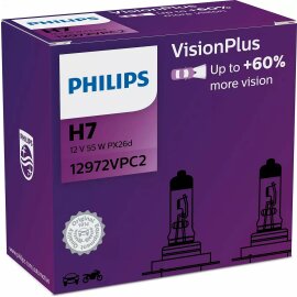 H7 12V 55W PX26d Vision Plus +60%  2st. Philips