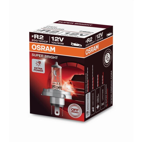 64183-01B OSRAM ORIGINAL LINE R2 (Bilux) 12V 45/40W 3200K Halogène Ampoule,  projecteur longue portée