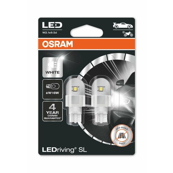 W16W 12V 2W (16W) W2.1x9.5d LedRiving Cool White 6000K 2st. Blister OSRAM