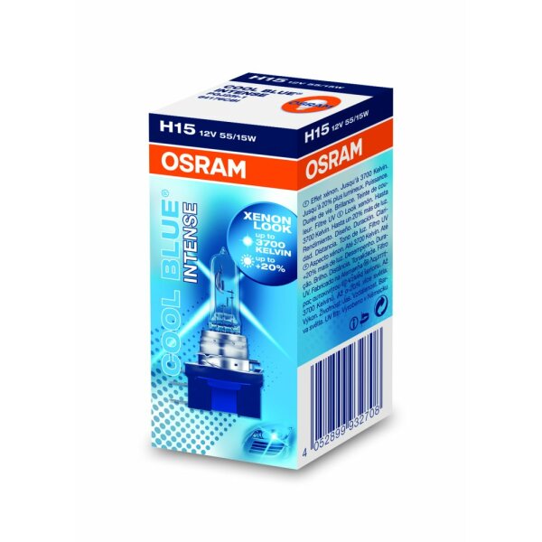 Osram COOL BLUE® INTENSE H15, Halogen 12V, 1er Faltschachtel - 64176CBI