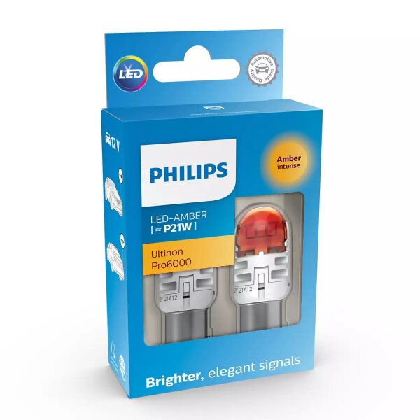 LED P21W 12V 2,3W Ultinon Pro6000 SI Amber Intense NOECE 2St. Philips