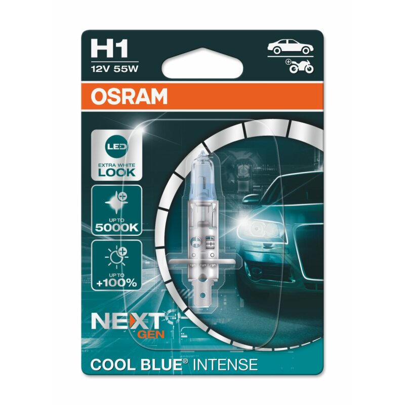 H1 12V 55W P14.5s Cool Blue INTENSE NextGen. 5000K +100% 1st. OSRAM, CHF  11,95