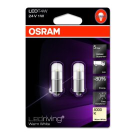Osram LED Family T4W,  24V, Doppelblister - 3924WW-02B