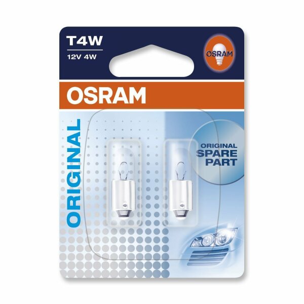 Osram Orginal T4W,  12V, Doppelblister - 3893-02B