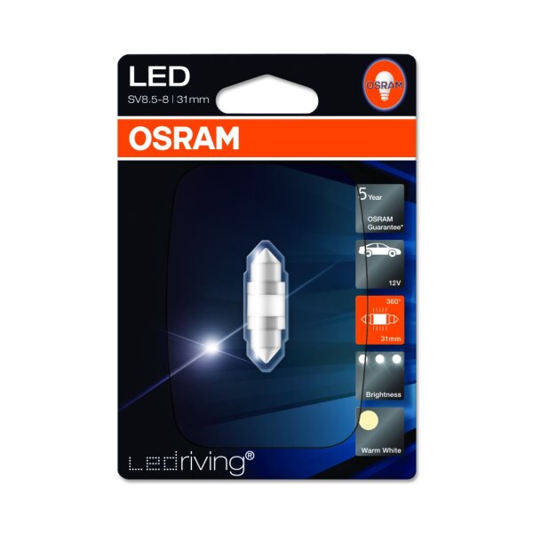 Osram LEDriving® Festoon – Premium C5W, 12V, Einzelblister, 6497WW