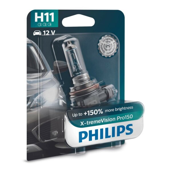 H11 12V 55W PGJ19-2 X-tremeVision Pro150 1St. Blister Philips