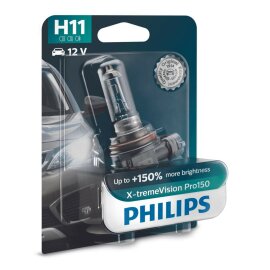 H11 12V 55W PGJ19-2 X-tremeVision Pro150 1St. Blister Philips