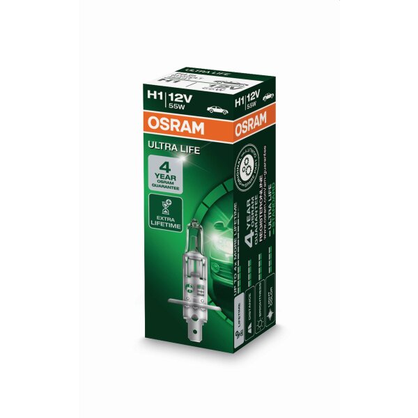 Osram  ULTRA LIFE H1, Halogen 12V, 1er Faltschachtel - 64150ULT