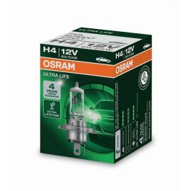 Osram  ULTRA LIFE H4, Halogen 12V, 1er Faltschachtel -...