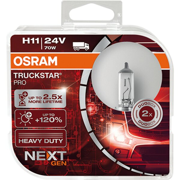 Osram  TRUCKSTAR® PRO H11, Halogen 24V, DUOBOX - 64216TSP-HCB