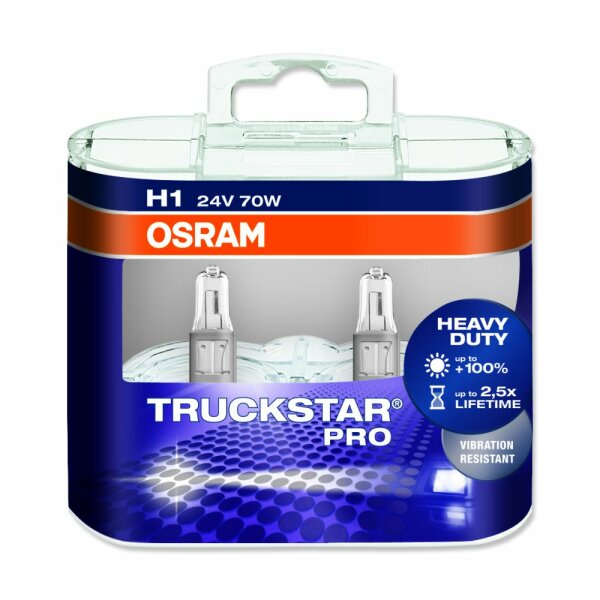 Osram  TRUCKSTAR® PRO H1, Halogen 24V, DUOBOX - 64155TSP-HCB