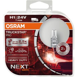 Osram  TRUCKSTAR® PRO H1, Halogen 24V, DUOBOX -...