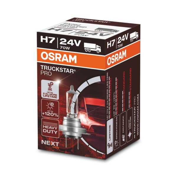 Osram  TRUCKSTAR® PRO H7, Halogen 24V, 1er Faltschachtel - 64215TSP