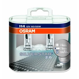 Osram SILVERSTAR® 2.0   H4, Halogen 12V, DUOBOX -...