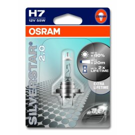 Osram SILVERSTAR® 2.0   H7, Halogen 12V, Einzelblister -...