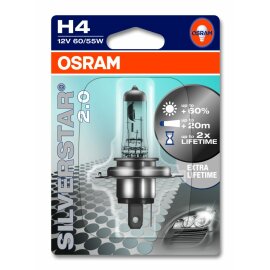 Osram SILVERSTAR® 2.0   H4, Halogen 12V,...