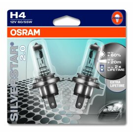 Osram SILVERSTAR® 2.0   H4, Halogen 12V, Doppelblister -...