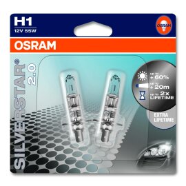 Osram SILVERSTAR® 2.0   H1, Halogen 12V,...